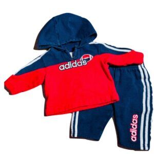 ADIDAS Matching Suit- Infant Red and Blue Matching Set size 9M
